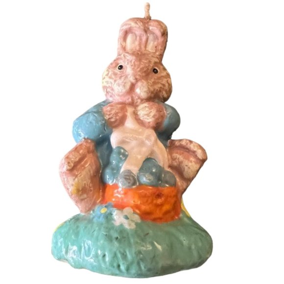 Vtg Easter Rabbit WAX CANDLES Set of 3 Unburned Decorative Novelty Bunny Candles - Picture 2 of 15